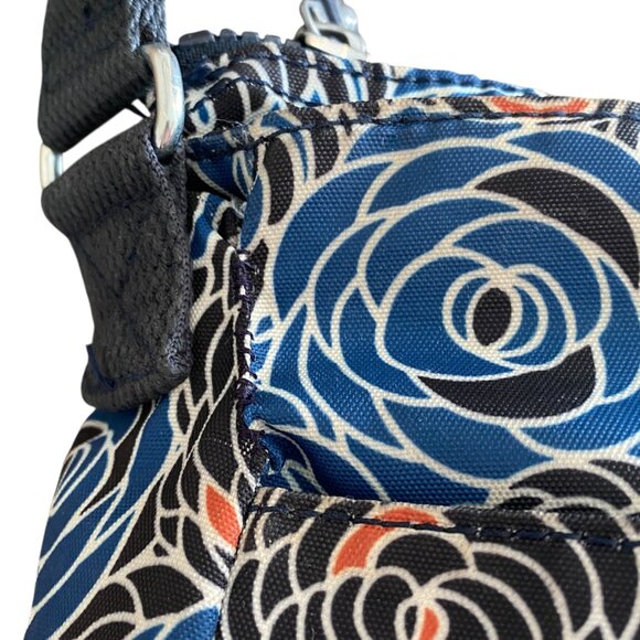 Kipling Angie Crossbody Travel Purse Bag Blue Floral Print #199N - Picture 4 of 9